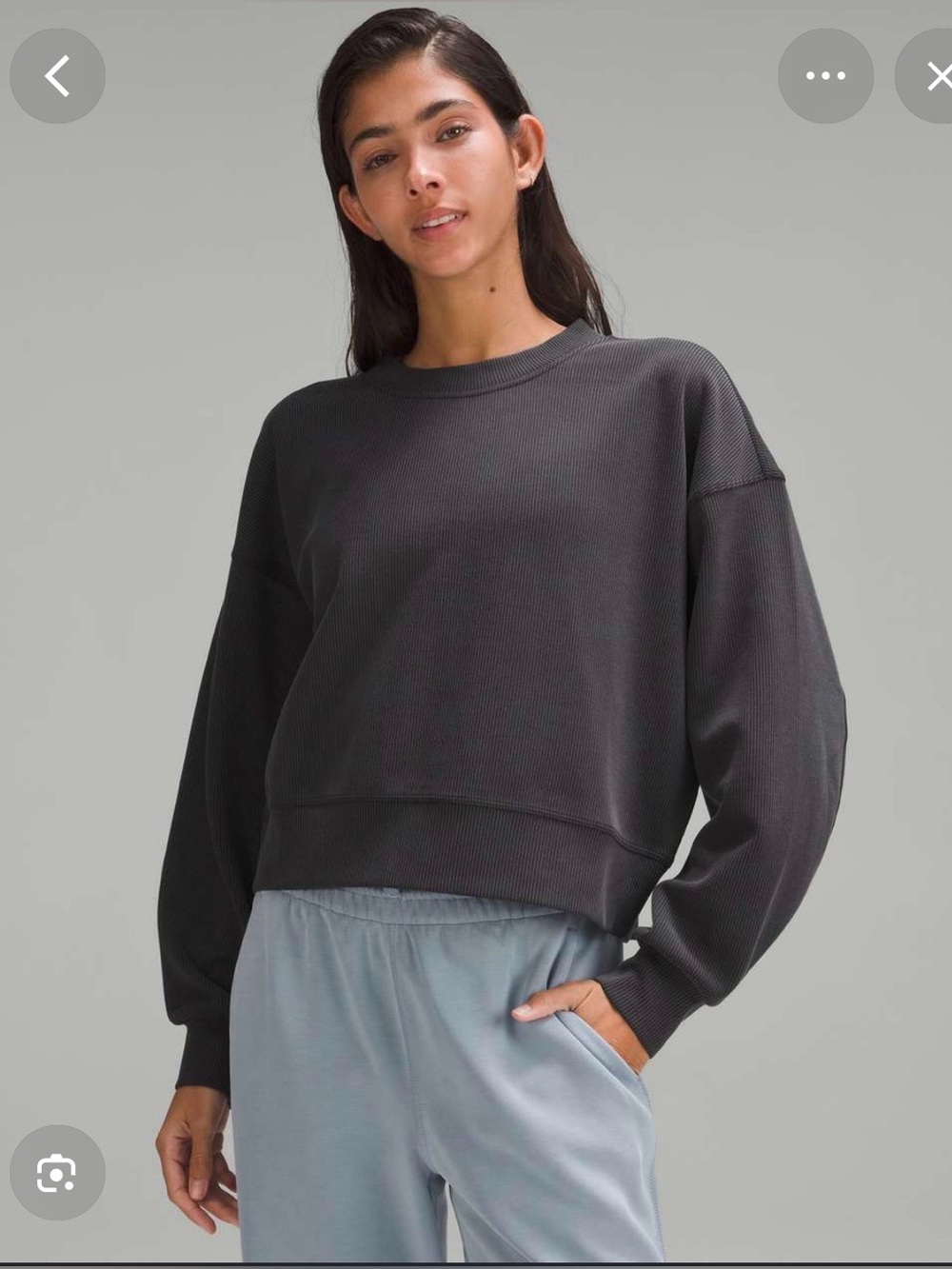 Lululemon Perfectly Oversized Ribbed Crop Crew Sweater in size 4
